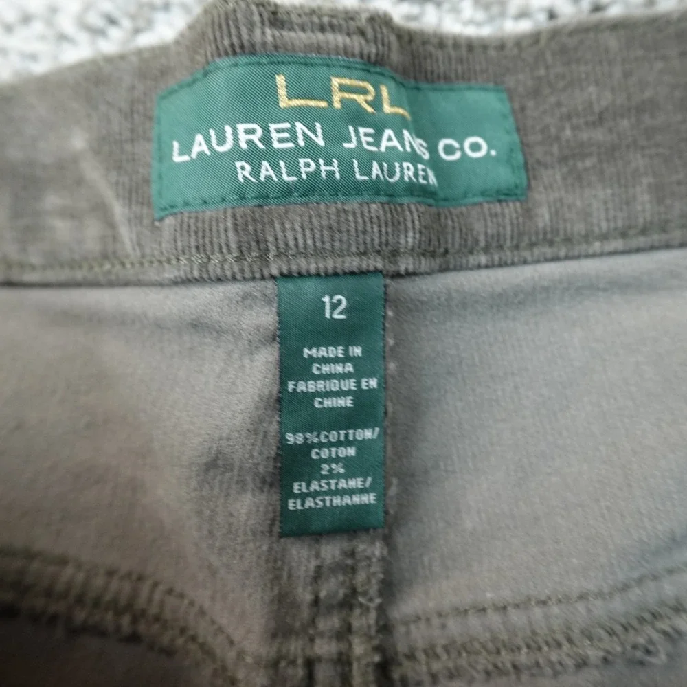Ralph Lauren Pants Womens 12 Brown Corduroy Classic Boot Cut High Rise Stretch